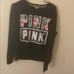 PINK tropical black sweater